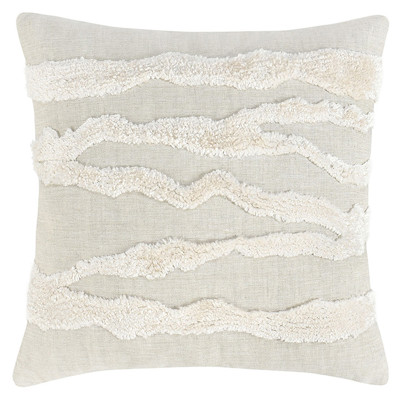 Renee Modern Classic Cream Linen Decorative Throw Pillow - 22x22
