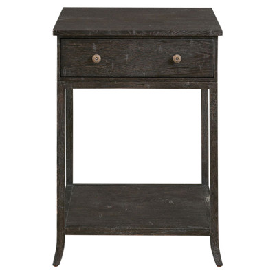 Sincerity Rustic Lodge Worn Black Wood Nightstand