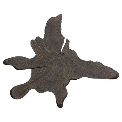 Marcello Rustic Lodge Dark Grey Teak Wood Wall Sculpture