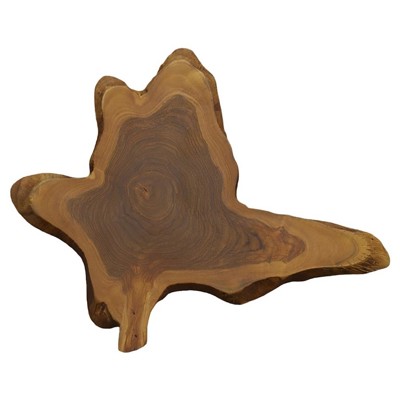 Marcello Rustic Lodge Natural Teak Wood Slice Wall Sculpture