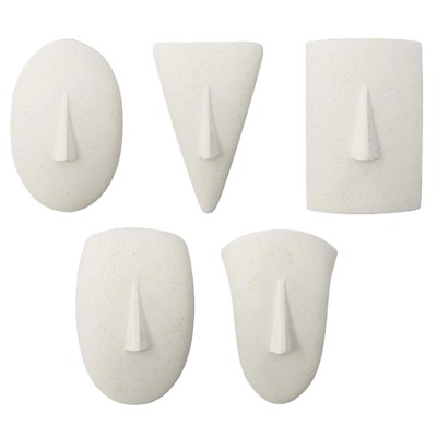 Loretta White Geometric Cycladic Wall Sculpture - Set of 5
