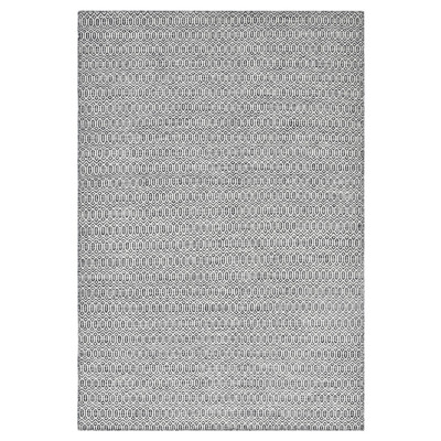 Carys Modern Charcoal Wool Diamond Patterned Rug - 9'x12'