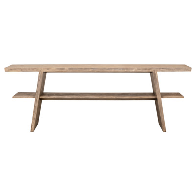 Rustom Rustic Lodge Brown Pine Wood Console Table