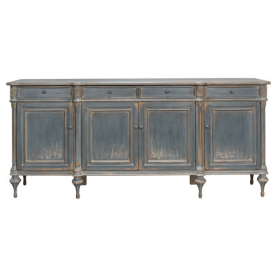 Callow French Country Blue Pine Wood Sideboard