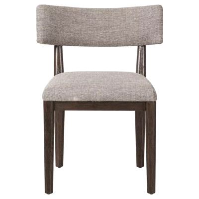 Cerise Modern Classic Grey Upholstered Wood Dining Side Chair