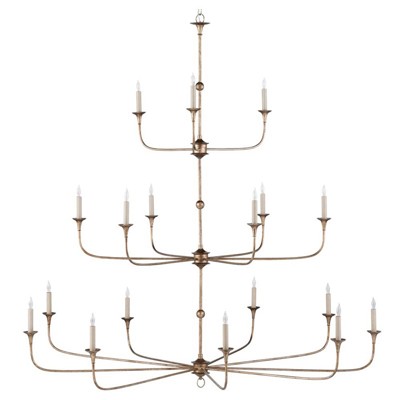 Currey & Company 9000-1130 Nottaway 18 Light 60 inch Pyrite Bronze Chandelier Ceiling Light, Grande