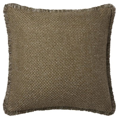 Coastal Beach Olive Down Fill Decorative Throw Pillow - 22x22
