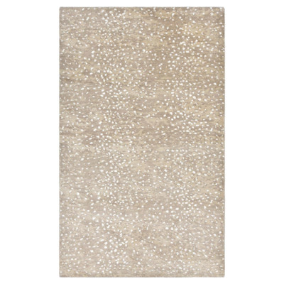 Arvin Modern Classic Brown Wool Dot Patterned Hand Knotted Rug - 5'x8'