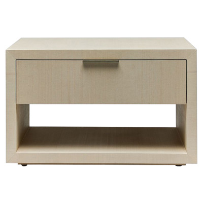 Montaigne Modern Classic Desert Beige Sisal Silver Iron Nightstand