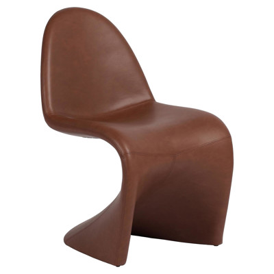 Advin Modern Classic Brown Faux Leather Dining Side Chair
