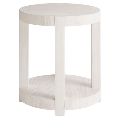 Carter Coastal Beach White Sand Oak Round End Table