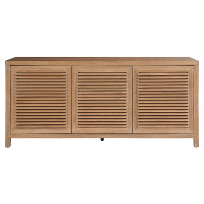 Carter Coastal Beach Brown Oak Louvre Door Sideboard