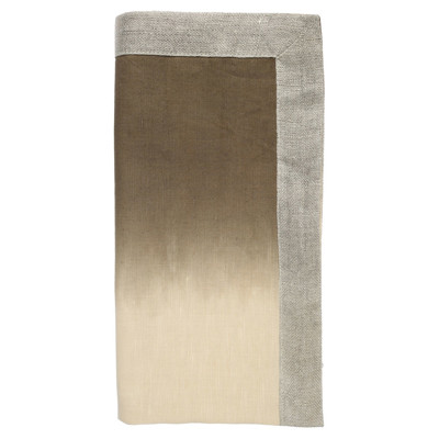 Dip Dye Modern Classic Brown Linen Napkin - Set of 4