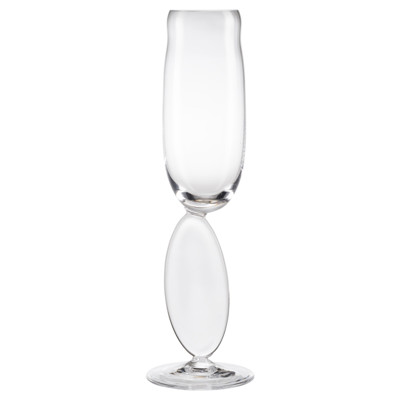 Omnia Dripping Drops Modern Clear Crystal Flute Glass - Set of 2