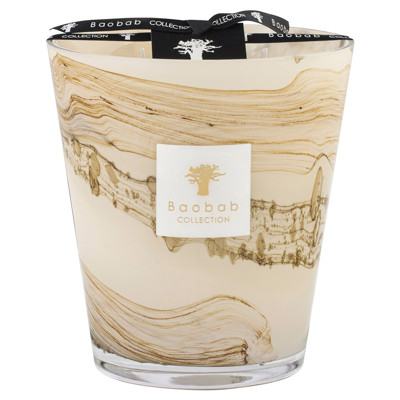 Baobab Collection Sand Siloli Industrial Beige Glass Scented Candle - Medium