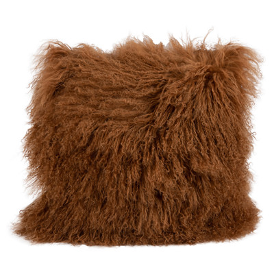 Devi Modern Tibetan Textured Brown Wool Decorative Throw Pillow - 20x20