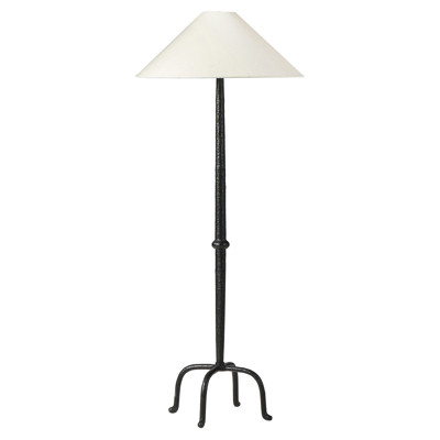 Shaun Mid Century Matte Black Aluminum Footed Base Floor Lamp