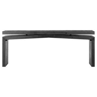 Rayan Rustic Black Reclaimed Solid Pine Wood Console Table - Large