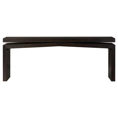 Haiden Matthes Smoked Black Veneer Rectangular Oak Wood Console Table
