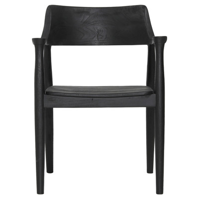Stern Rustic Lodge Black Teak Dining Arm Chair