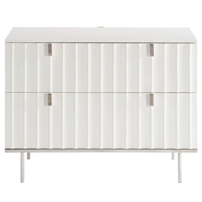 Kaiden Modern Classic White Fluted Nightstand
