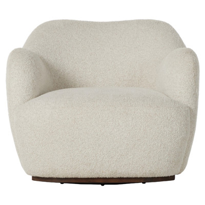 Justine Modern Classic Off White Swivel Barrel Chair