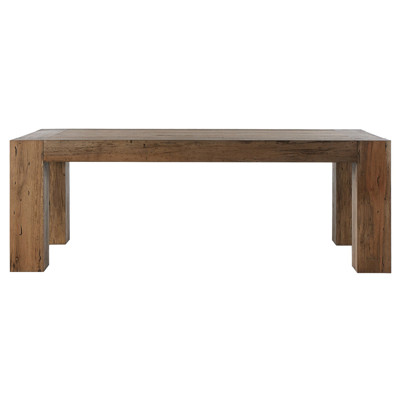 Wesson Rectangular Rustic Wormwood Oak Black Mdf Dining Table