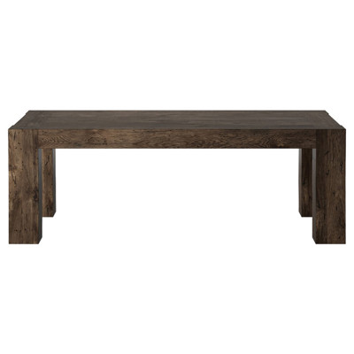 Oliver Rustic Lodge Dark Brown Oak Rectangular Dining Table - 86"