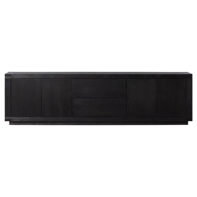 Bennett 94" Oak Wood Worn Black Veneer Media Console