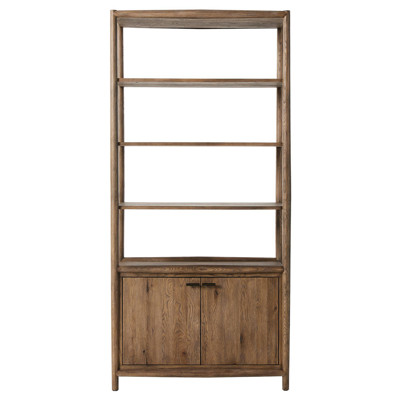 Bolton Aged Bronze Weathered Oak Veneer Bookcase