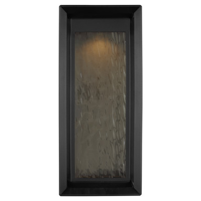 Visual Comfort Studio Urbandale Textured Black Outdoor Lantern Sconce - Extra Large