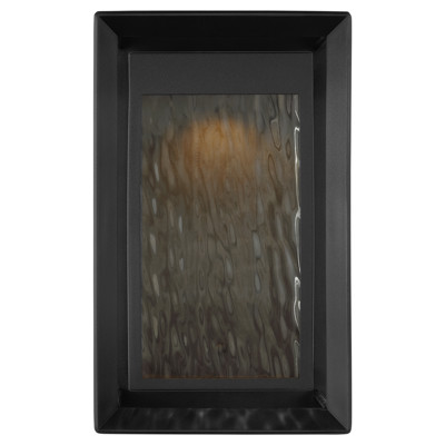 Visual Comfort Studio Urbandale Textured Black Outdoor Lantern Sconce - Large