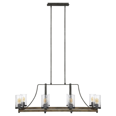 Visual Comfort Studio Angelo Rustic Distressed Weathered Oak Linear Chandelier