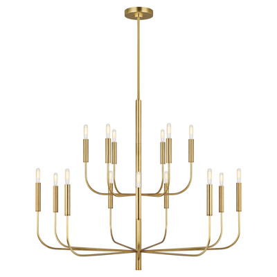 Visual Comfort Studio Brianna Modern Burnished Brass 2 Tier Chandelier