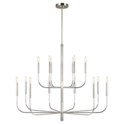 Visual Comfort Studio Brianna Modern Polished Nickel 2 Tier Chandelier
