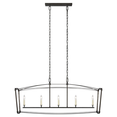 Visual Comfort Studio Thayer Modern Classic Smith Steel Linear Chandelier