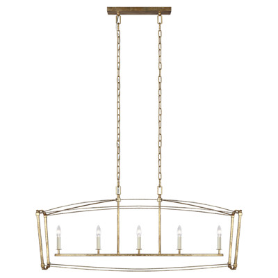 Visual Comfort Studio Thayer Modern Classic Antique Gild Linear Chandelier