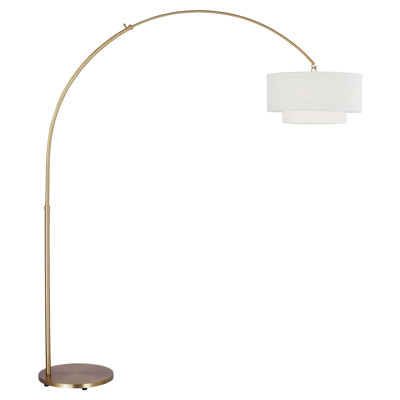Visual Comfort Studio Sawyer Modern Classic Burnished Brass Floor Lamp