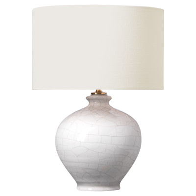 Visual Comfort Gaios Crackled Ivory Ceramic Cordless Table Lamp