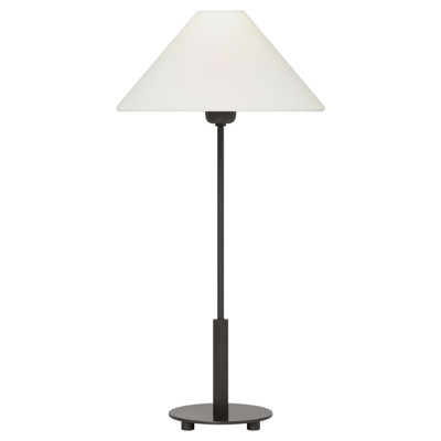 Visual Comfort Hackney Bronze Linen Shade Cordless Buffet Table Lamp