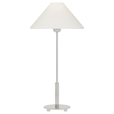 Visual Comfort Hackney Polished Nickel Linen Shade Cordless Buffet Table Lamp