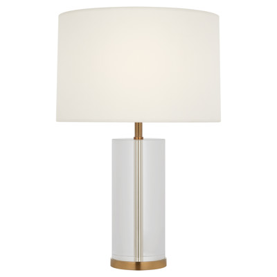 Visual Comfort Lineham Crystal Antique Brass Cordless Table Lamp - 16"