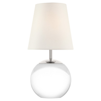 Visual Comfort Terri Modern Classic Crystal Linen Shade Cordless Table Lamp