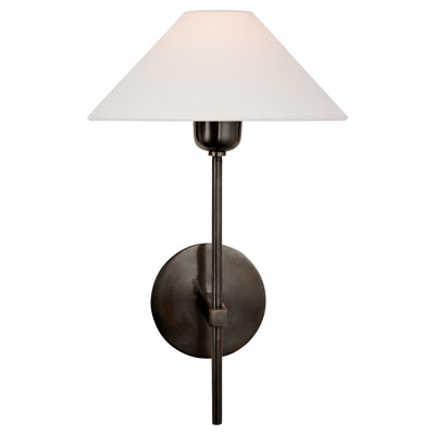 Visual Comfort Signature Collection SP2022BZ-L J. Randall Powers Hackney 1 Light 9 inch Bronze Single Sconce Wall Light in Linen
