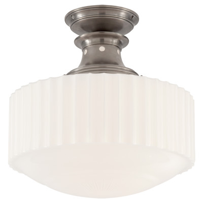 Visual Comfort Signature Collection TOB5150AN-WG Thomas O'Brien Milton Road 1 Light 14.25 inch Antique Nickel Flush Mount Ceiling Light