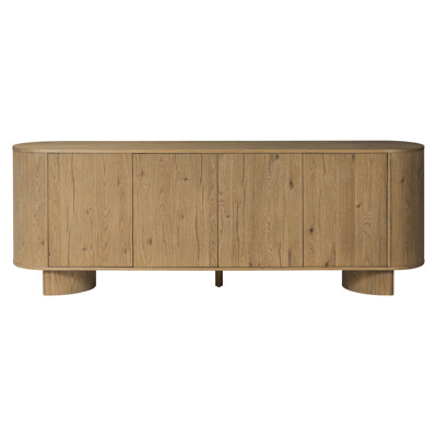 Paris Rustic Lodge Brown Oak Wood Sideboard