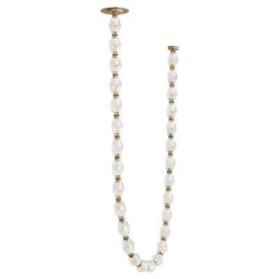 Visual Comfort Modern Collier Natural Brass Crystal Chandelier - 84"