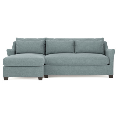 Pauline Chaise Heathered Teal Sectional - Left Chaise - 101"