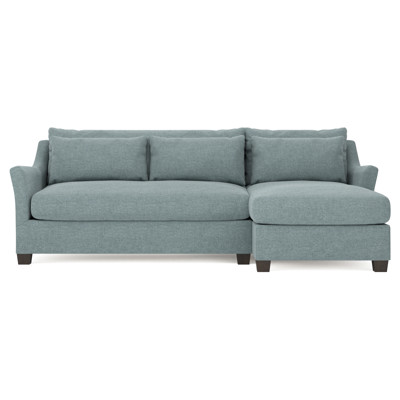 Pauline Chaise Heathered Teal Sectional - Right Chaise - 101"