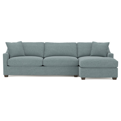 Avery Heathered Teal Chaise Sectional - Right Chaise - 110"